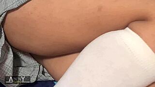 Sweet Curvy Latina Student Spreads for Best Friend's Cock in Bedroom